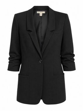 Boston Proper Black Tailored Longline Blazer Size 8 Classic Chic
